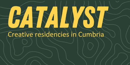 Catalyst. Creative Residences in Cumbria written in yellow on green background